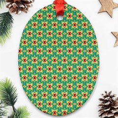 Green Floral Pattern Ornament (oval) by designsbymallika