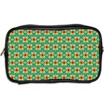 Green Floral Pattern Toiletries Bag (Two Sides) Back