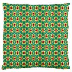 Green Floral Pattern Large Cushion Case (one Side) by designsbymallika