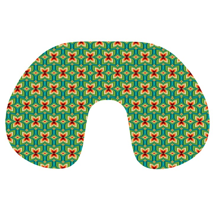 Green Floral Pattern Travel Neck Pillow