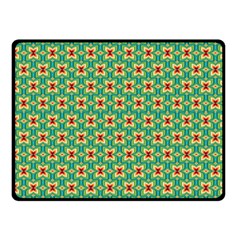 Green Floral Pattern Double Sided Fleece Blanket (small)  by designsbymallika