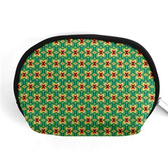 Green Floral Pattern Accessory Pouch (medium) by designsbymallika