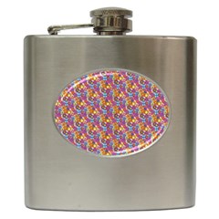 Groovy Floral Pattern Hip Flask (6 Oz) by designsbymallika