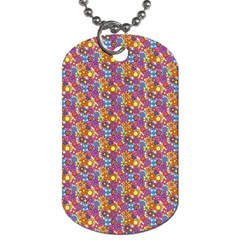 Groovy Floral Pattern Dog Tag (two Sides) by designsbymallika