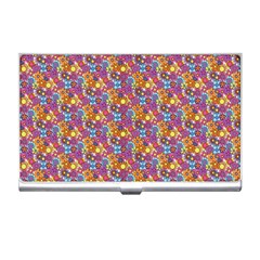 Groovy Floral Pattern Business Card Holder by designsbymallika