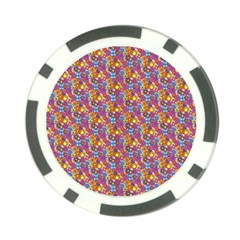 Groovy Floral Pattern Poker Chip Card Guard by designsbymallika