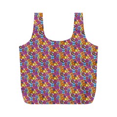 Groovy Floral Pattern Full Print Recycle Bag (m) by designsbymallika