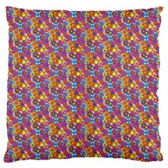 Groovy Floral Pattern Large Flano Cushion Case (two Sides) by designsbymallika