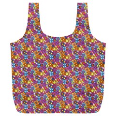 Groovy Floral Pattern Full Print Recycle Bag (xxl) by designsbymallika