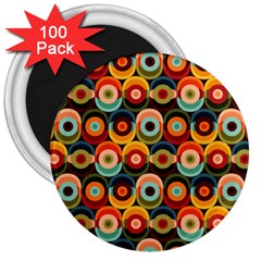 Multicolor Geometric Pattern 3  Magnets (100 Pack) by designsbymallika