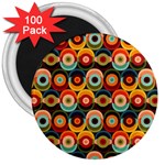 Multicolor Geometric Pattern 3  Magnets (100 pack) Front