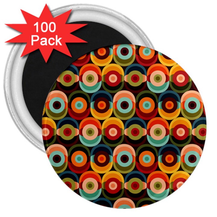 Multicolor Geometric Pattern 3  Magnets (100 pack)