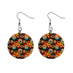 Multicolor Geometric Pattern Mini Button Earrings by designsbymallika