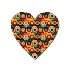 Multicolor Geometric Pattern Heart Magnet by designsbymallika