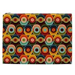 Multicolor Geometric Pattern Cosmetic Bag (xxl) by designsbymallika