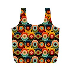 Multicolor Geometric Pattern Full Print Recycle Bag (m) by designsbymallika