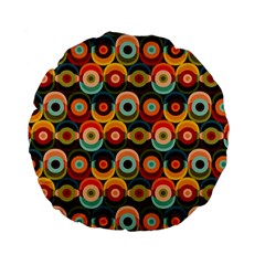 Multicolor Geometric Pattern Standard 15  Premium Flano Round Cushions by designsbymallika