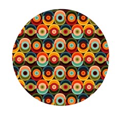 Multicolor Geometric Pattern Mini Round Pill Box (pack Of 5)