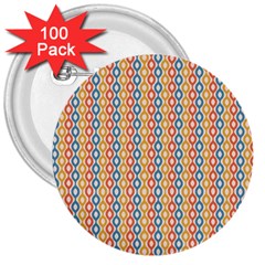 Psychedelic Groovy Pattern 3  Buttons (100 Pack)  by designsbymallika