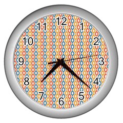 Psychedelic Groovy Pattern Wall Clock (silver) by designsbymallika