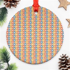 Psychedelic Groovy Pattern Round Ornament (two Sides) by designsbymallika