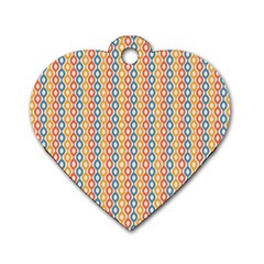 Psychedelic Groovy Pattern Dog Tag Heart (two Sides) by designsbymallika