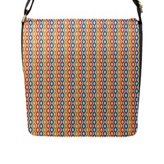 Psychedelic Groovy Pattern Flap Closure Messenger Bag (l) by designsbymallika