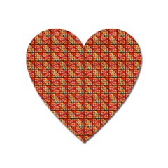 Square Floral Print Heart Magnet by designsbymallika