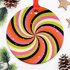 Psychedelic Groovy Orange Ornament (round) by designsbymallika