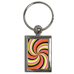 Psychedelic Groovy Orange Key Chain (rectangle) by designsbymallika