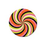 Psychedelic Groovy Orange Magnet 3  (Round) Front