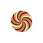 Psychedelic Groovy Orange Golf Ball Marker Front