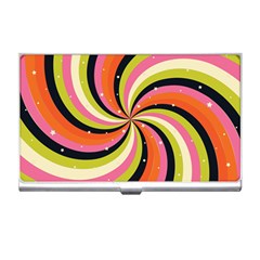 Psychedelic Groovy Orange Business Card Holder by designsbymallika