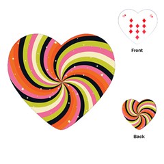 Psychedelic Groovy Orange Playing Cards Single Design (heart) by designsbymallika