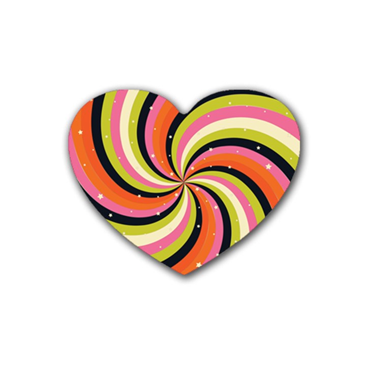 Psychedelic Groovy Orange Heart Coaster (4 pack) 