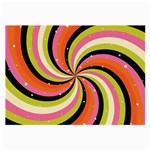 Psychedelic Groovy Orange Large Glasses Cloth (2 Sides) Front