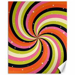 Psychedelic Groovy Orange Canvas 11  X 14  by designsbymallika