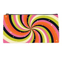 Psychedelic Groovy Orange Pencil Case by designsbymallika