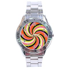 Psychedelic Groovy Orange Stainless Steel Analogue Watch by designsbymallika