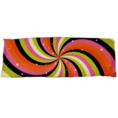 Psychedelic Groovy Orange Body Pillow Case (dakimakura) by designsbymallika