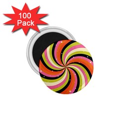 Psychedelic Groovy Orange 1 75  Magnets (100 Pack)  by designsbymallika