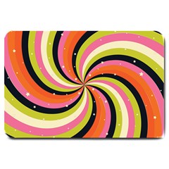 Psychedelic Groovy Orange Large Doormat  by designsbymallika