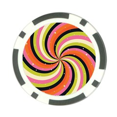 Psychedelic Groovy Orange Poker Chip Card Guard by designsbymallika