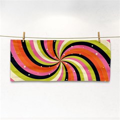 Psychedelic Groovy Orange Hand Towel by designsbymallika