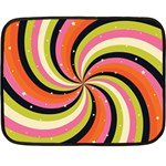 Psychedelic Groovy Orange Fleece Blanket (Mini) 35 x27  Blanket