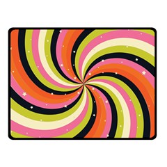 Psychedelic Groovy Orange Fleece Blanket (small) by designsbymallika