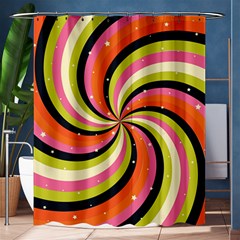 Psychedelic Groovy Orange Shower Curtain 60  X 72  (medium)  by designsbymallika