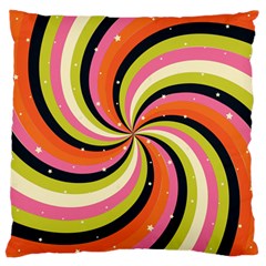 Psychedelic Groovy Orange Large Cushion Case (one Side) by designsbymallika