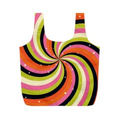 Psychedelic Groovy Orange Full Print Recycle Bag (m) by designsbymallika