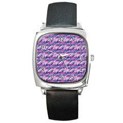 Pink Purple Shade Square Metal Watch by designsbymallika